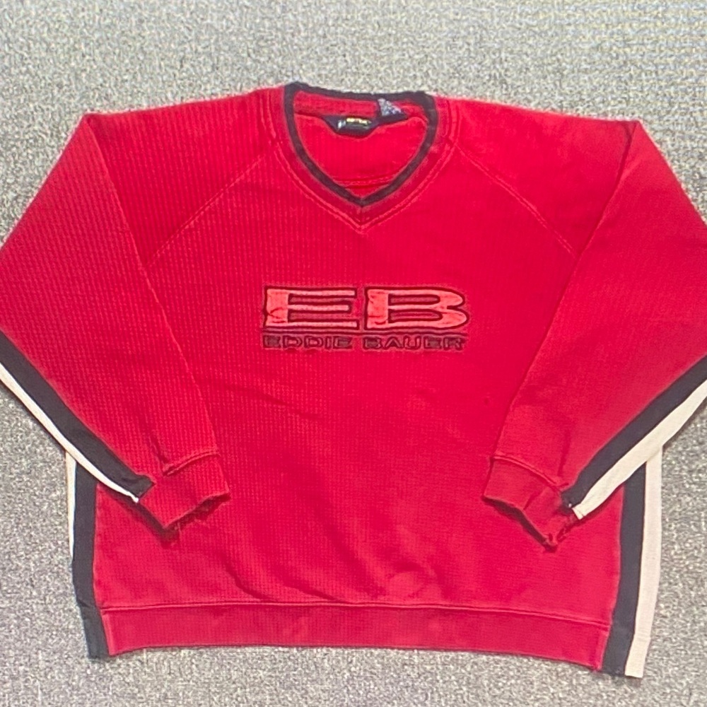 Eddie Bauer Men's V-Neck Red Sweater